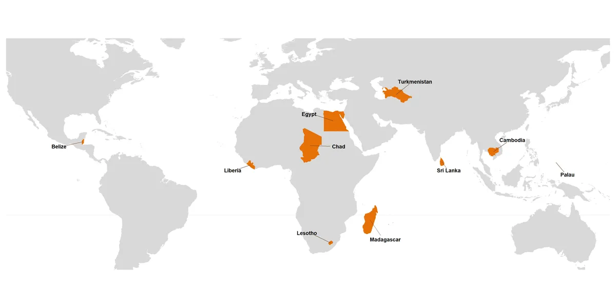 DS4LDN Pilot Countries Map