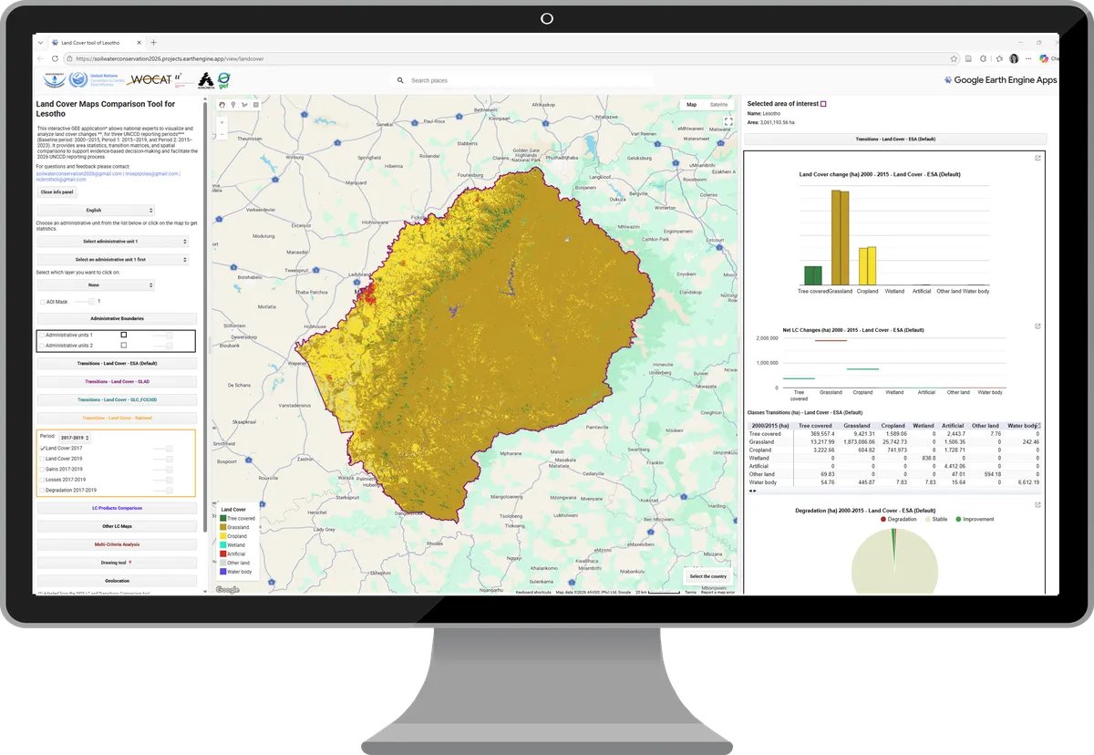 Land Cover Maps Comparison Tool for Lesotho