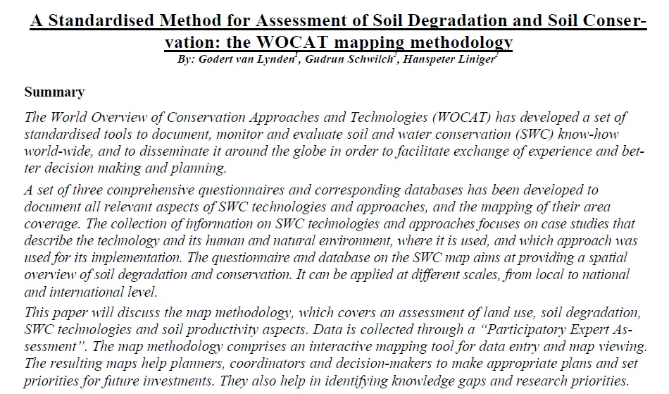 a standardised method for assessment of soil degradation and soil conservation.PNG