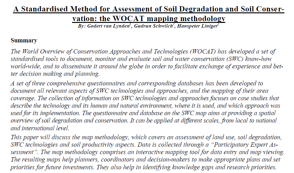 a standardised method for assessment of soil degradation and soil conservation.PNG
